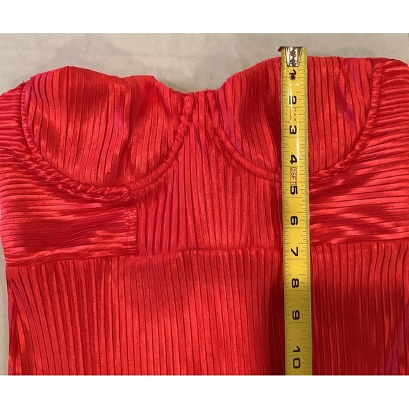 NEW Hello Molly Dress Size Large Red Strapless Long Chase The Blues Wedding - Picture 9 of 16